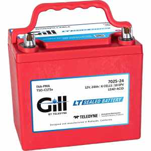 Gill Battery 7025-24 Sealed Aircraft Battery - Excellent for Grumman & Various Aircraft Models