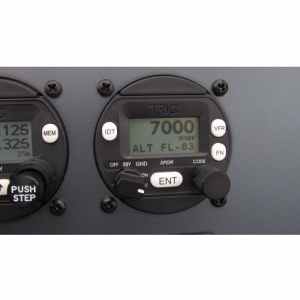 Trig TC20 control head for TT22 Mode S transponder installed in general aviation instrument panel